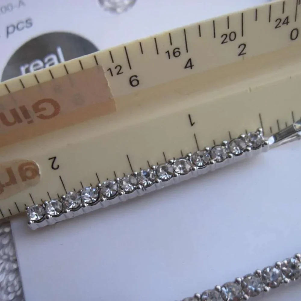 2 Scunci Real Style Diamond Gems Bobbies Bobby Slide Hair Pins Jewel Sparkle